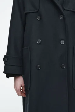 COS HOODED WOOL DUFFLE COAT-Women Coats & Jackets