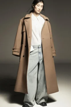 COS HOODED WOOL DUFFLE COAT-Women Coats & Jackets
