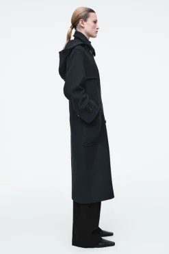 COS HOODED WOOL DUFFLE COAT-Women Coats & Jackets
