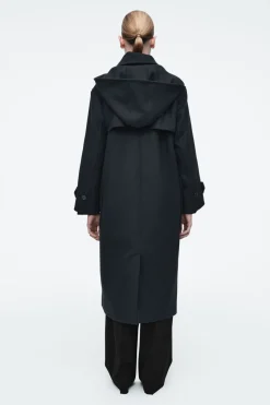 COS HOODED WOOL DUFFLE COAT-Women Coats & Jackets