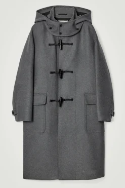 COS HOODED WOOL DUFFLE COAT- Coats & Jackets