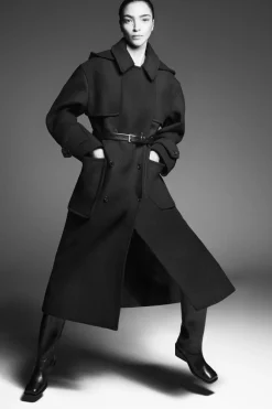 COS HOODED WOOL DUFFLE COAT-Women Coats & Jackets