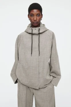 COS HOODED WOOL UTILITY JACKET-Women Coats & Jackets