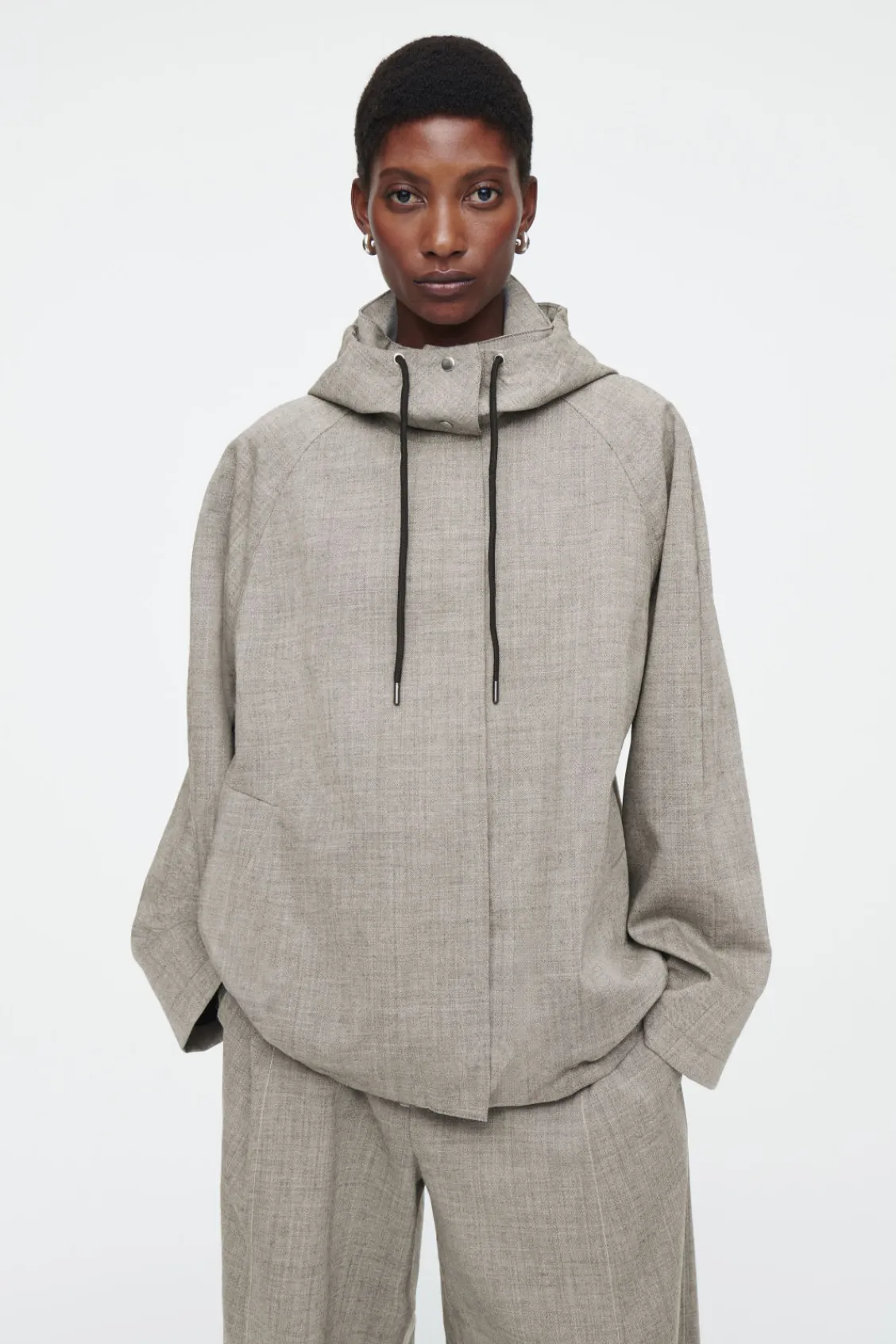 COS HOODED WOOL UTILITY JACKET-Women Coats & Jackets