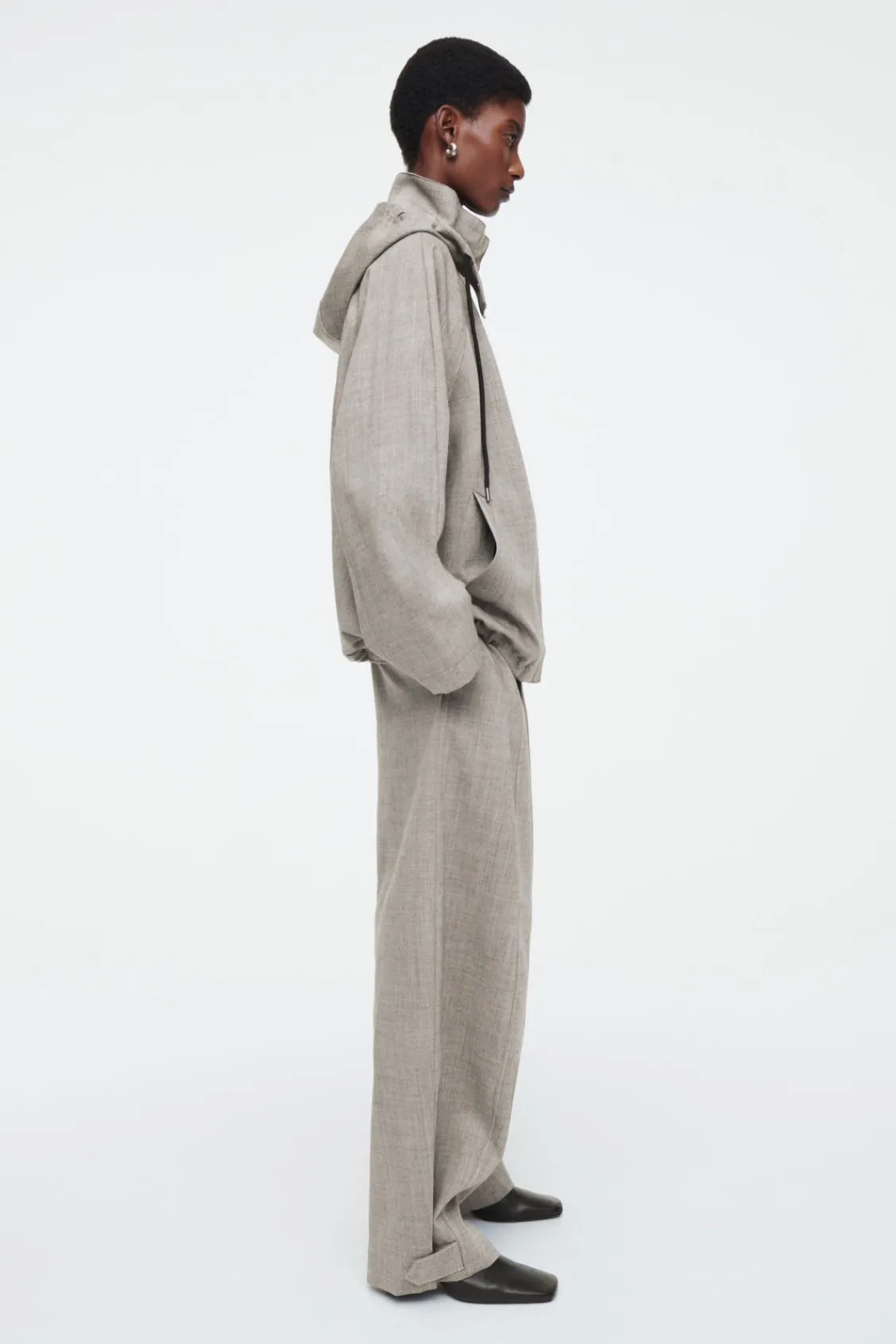 COS HOODED WOOL UTILITY JACKET-Women Coats & Jackets