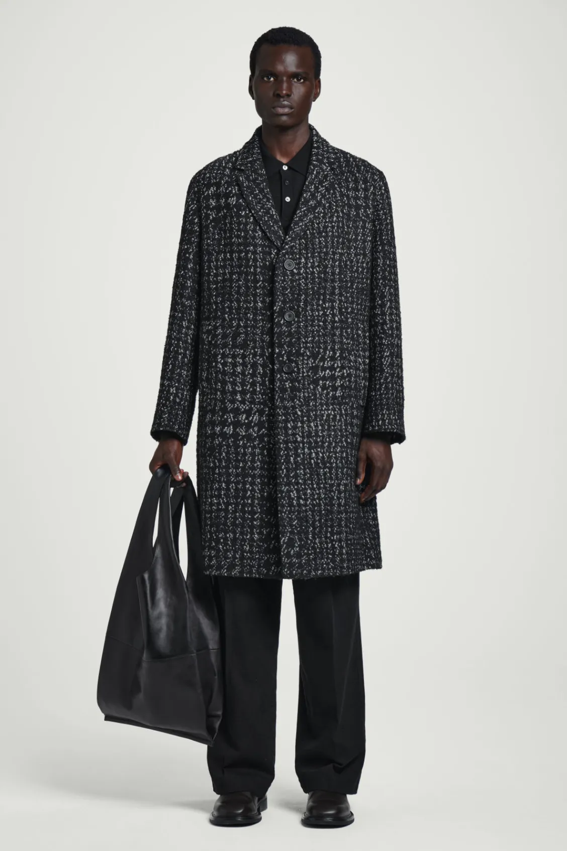 COS HOUNDSTOOTH BOUCLÉ OVERCOAT- Coats & Jackets