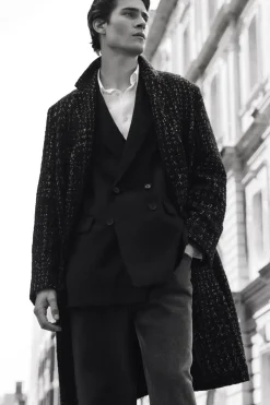 COS HOUNDSTOOTH BOUCLÉ OVERCOAT- Coats & Jackets