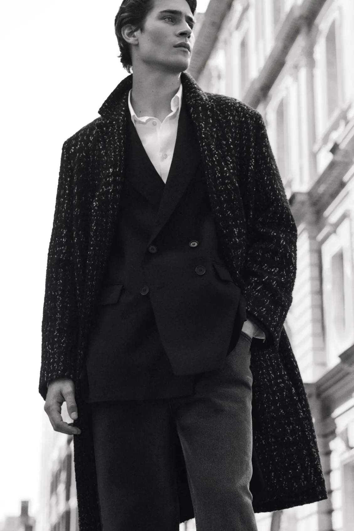 COS HOUNDSTOOTH BOUCLÉ OVERCOAT- Coats & Jackets