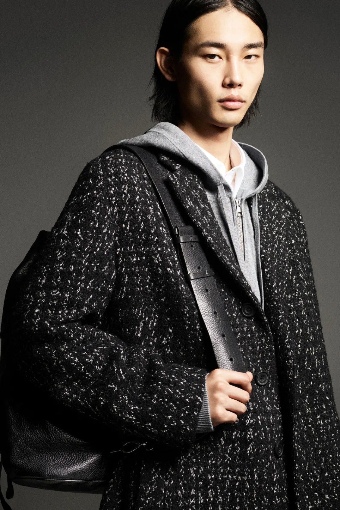 COS HOUNDSTOOTH BOUCLÉ OVERCOAT- Coats & Jackets