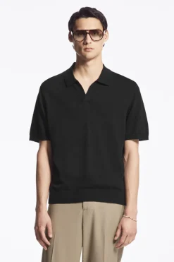 COS KNITTED LINEN POLO SHIRT- Polo Shirts | Sweaters & Cardigans