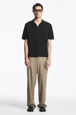 COS KNITTED LINEN POLO SHIRT- Polo Shirts | Sweaters & Cardigans