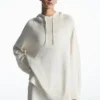 COS KNITTED LINEN-BLEND HOODIE-Women Tops | Sweaters & Cardigans