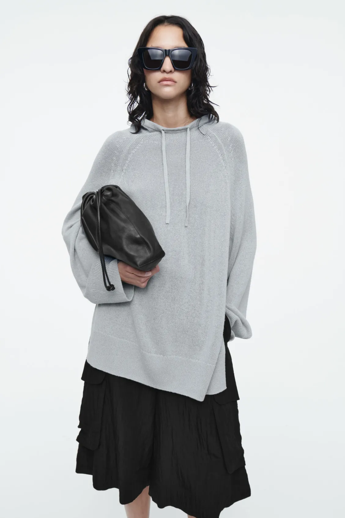COS KNITTED LINEN-BLEND HOODIE-Women Tops | Sweaters & Cardigans