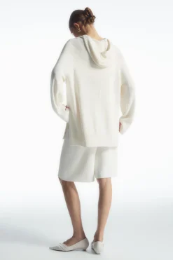 COS KNITTED LINEN-BLEND HOODIE-Women Tops | Sweaters & Cardigans