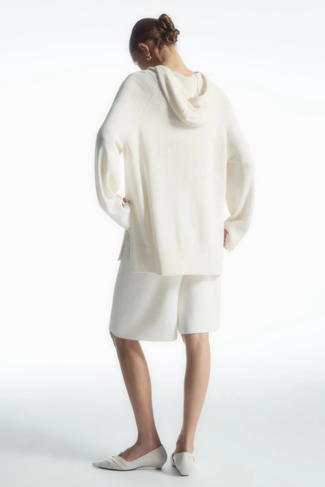 COS KNITTED LINEN-BLEND HOODIE-Women Tops | Sweaters & Cardigans
