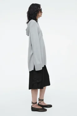 COS KNITTED LINEN-BLEND HOODIE-Women Tops | Sweaters & Cardigans