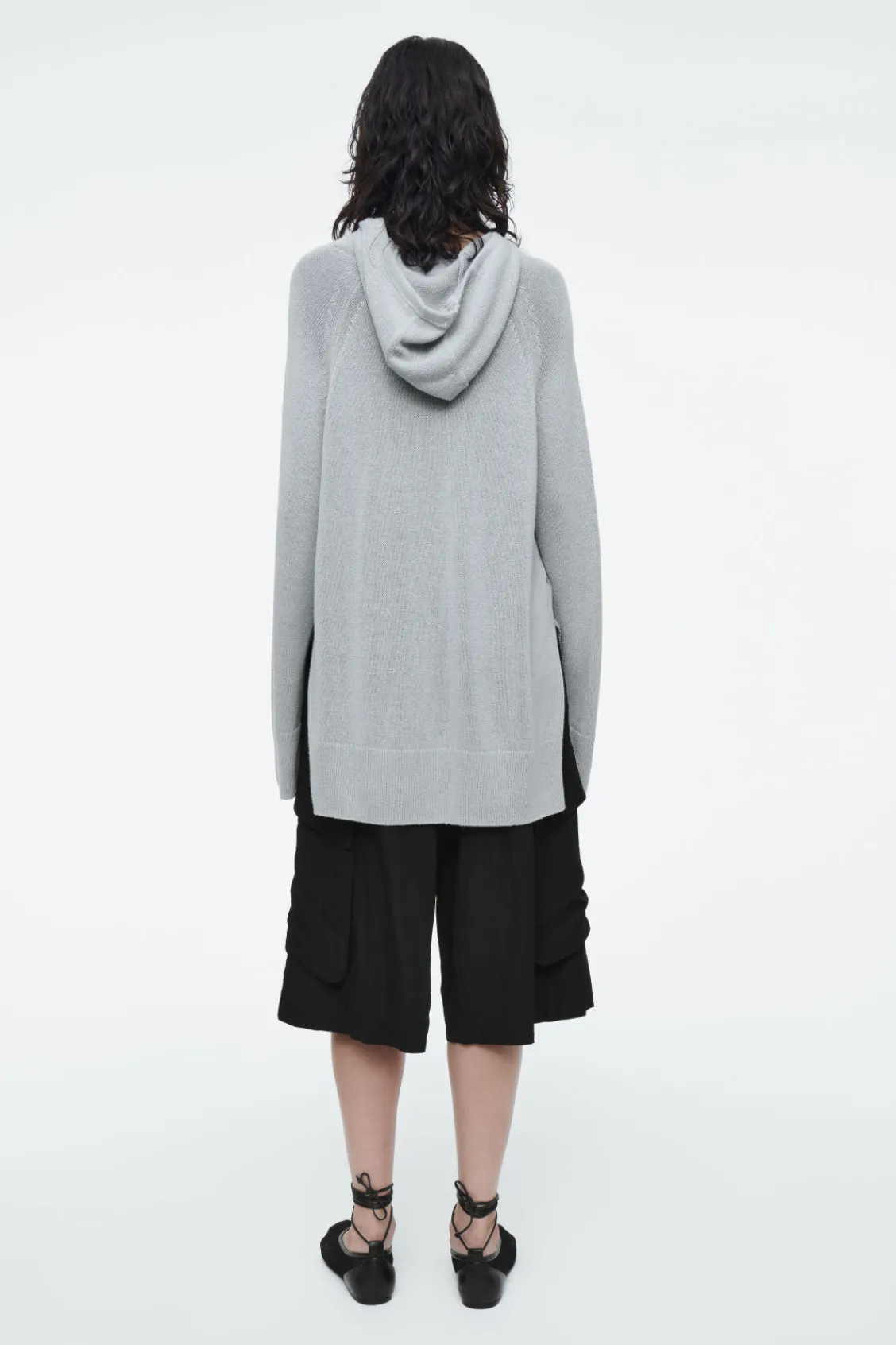 COS KNITTED LINEN-BLEND HOODIE-Women Tops | Sweaters & Cardigans