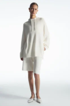 COS KNITTED LINEN-BLEND HOODIE-Women Tops | Sweaters & Cardigans