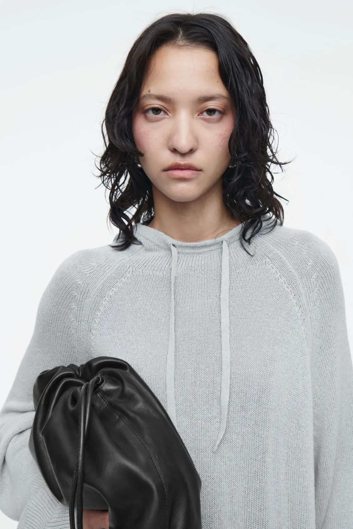 COS KNITTED LINEN-BLEND HOODIE-Women Tops | Sweaters & Cardigans