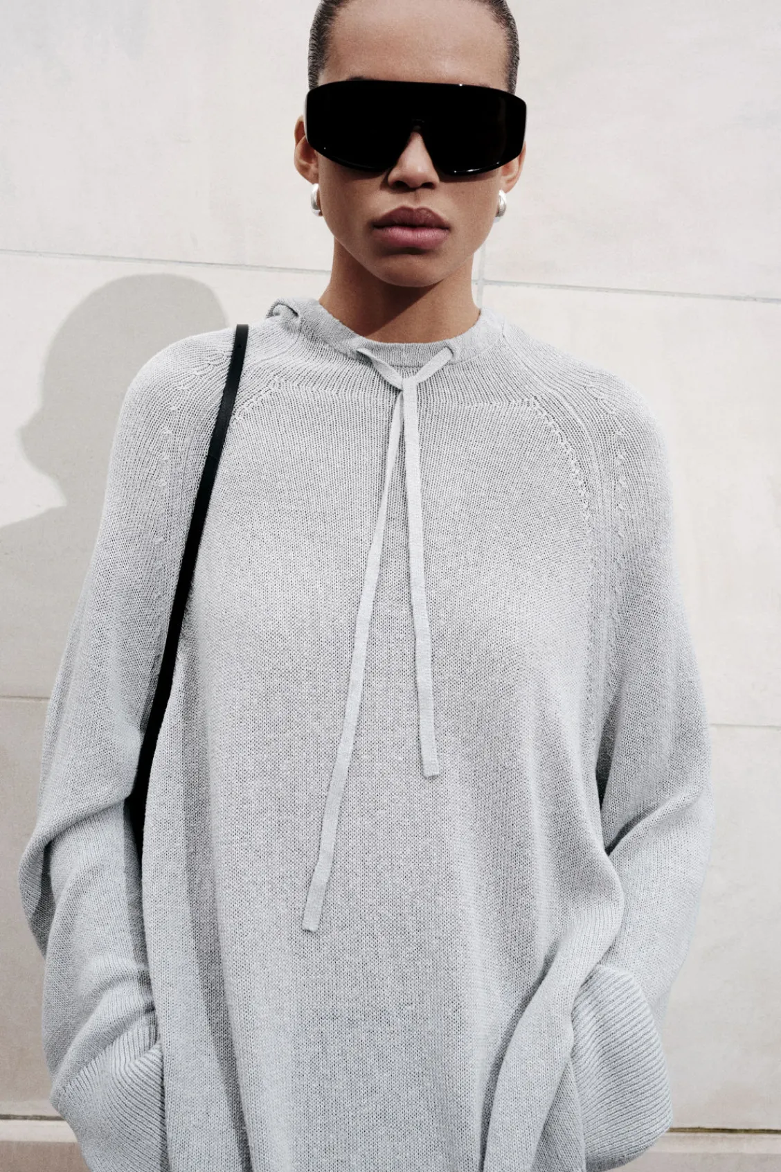 COS KNITTED LINEN-BLEND HOODIE-Women Tops | Sweaters & Cardigans