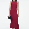 COS KNITTED RUFFLED-HEM MIDI DRESS-Women Dresses & Jumpsuits | Sweaters & Cardigans