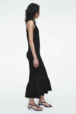 COS KNITTED RUFFLED-HEM MIDI DRESS-Women Dresses & Jumpsuits | Sweaters & Cardigans