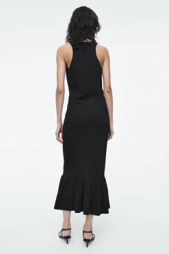COS KNITTED RUFFLED-HEM MIDI DRESS-Women Dresses & Jumpsuits | Sweaters & Cardigans