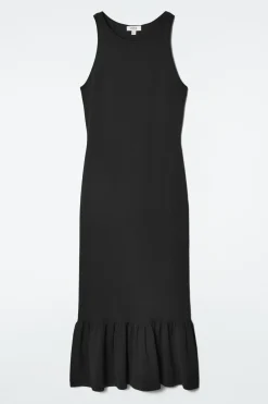 COS KNITTED RUFFLED-HEM MIDI DRESS-Women Dresses & Jumpsuits | Sweaters & Cardigans