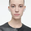 COS KNOTTED BOW CRYSTAL CLIMBER EARRINGS-Women Jewelry