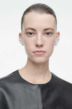 COS KNOTTED BOW CRYSTAL CLIMBER EARRINGS-Women Jewelry
