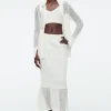 COS LACE-STITCH RIBBED-KNIT MIDI SKIRT-Women Skirts | Sweaters & Cardigans