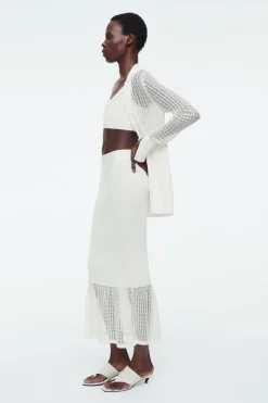 COS LACE-STITCH RIBBED-KNIT MIDI SKIRT-Women Skirts | Sweaters & Cardigans