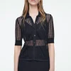 COS LACE-STITCH SHORT-SLEEVED CARDIGAN-Women Sweaters & Cardigans