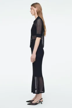 COS LACE-STITCH SHORT-SLEEVED CARDIGAN-Women Sweaters & Cardigans