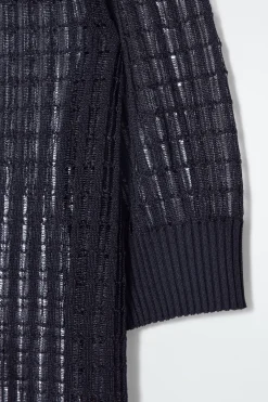COS LACE-STITCH SHORT-SLEEVED CARDIGAN-Women Sweaters & Cardigans