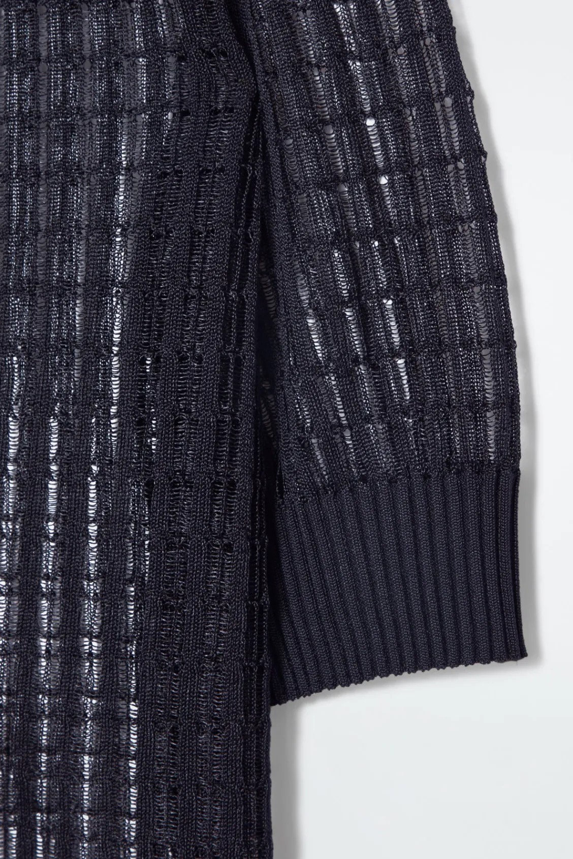 COS LACE-STITCH SHORT-SLEEVED CARDIGAN-Women Sweaters & Cardigans