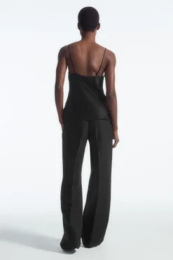 COS LACE-TRIMMED SILK CAMI TOP-Women Tops