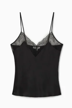 COS LACE-TRIMMED SILK CAMI TOP-Women Tops
