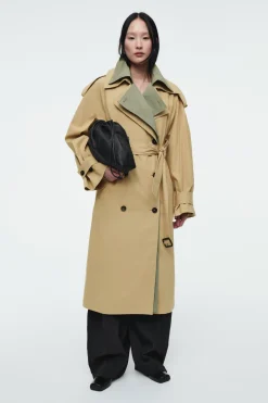 COS LAYERED DOUBLE-BREASTED TRENCH COAT-Women Coats & Jackets