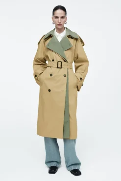 COS LAYERED DOUBLE-BREASTED TRENCH COAT-Women Coats & Jackets