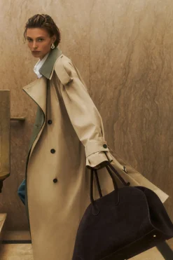 COS LAYERED DOUBLE-BREASTED TRENCH COAT-Women Coats & Jackets