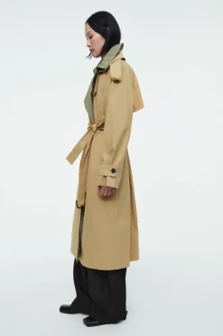 COS LAYERED DOUBLE-BREASTED TRENCH COAT-Women Coats & Jackets