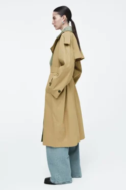 COS LAYERED DOUBLE-BREASTED TRENCH COAT-Women Coats & Jackets