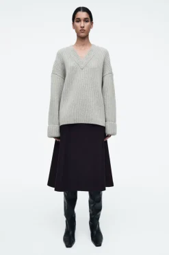 COS LAYERED V-NECK MERINO WOOL JUMPER-Women Tops | Sweaters & Cardigans