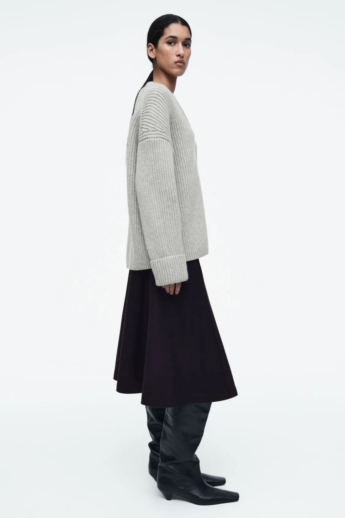 COS LAYERED V-NECK MERINO WOOL JUMPER-Women Tops | Sweaters & Cardigans