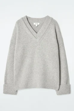 COS LAYERED V-NECK MERINO WOOL JUMPER-Women Tops | Sweaters & Cardigans
