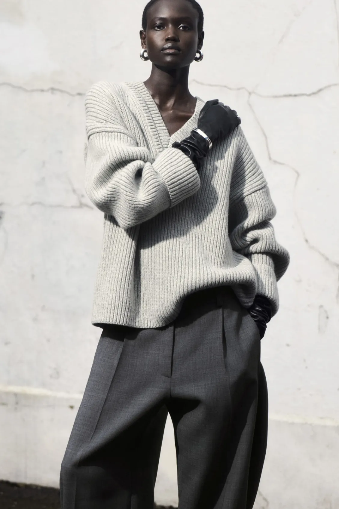 COS LAYERED V-NECK MERINO WOOL JUMPER-Women Tops | Sweaters & Cardigans