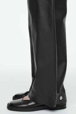 COS LEATHER BARREL-LEG UTILITY PANTS-Women Pants