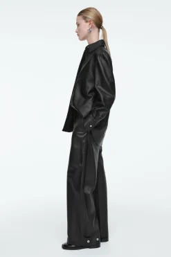 COS LEATHER BARREL-LEG UTILITY PANTS-Women Pants