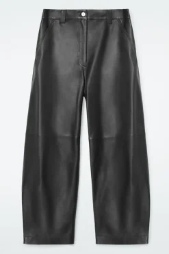 COS LEATHER BARREL-LEG UTILITY PANTS-Women Pants